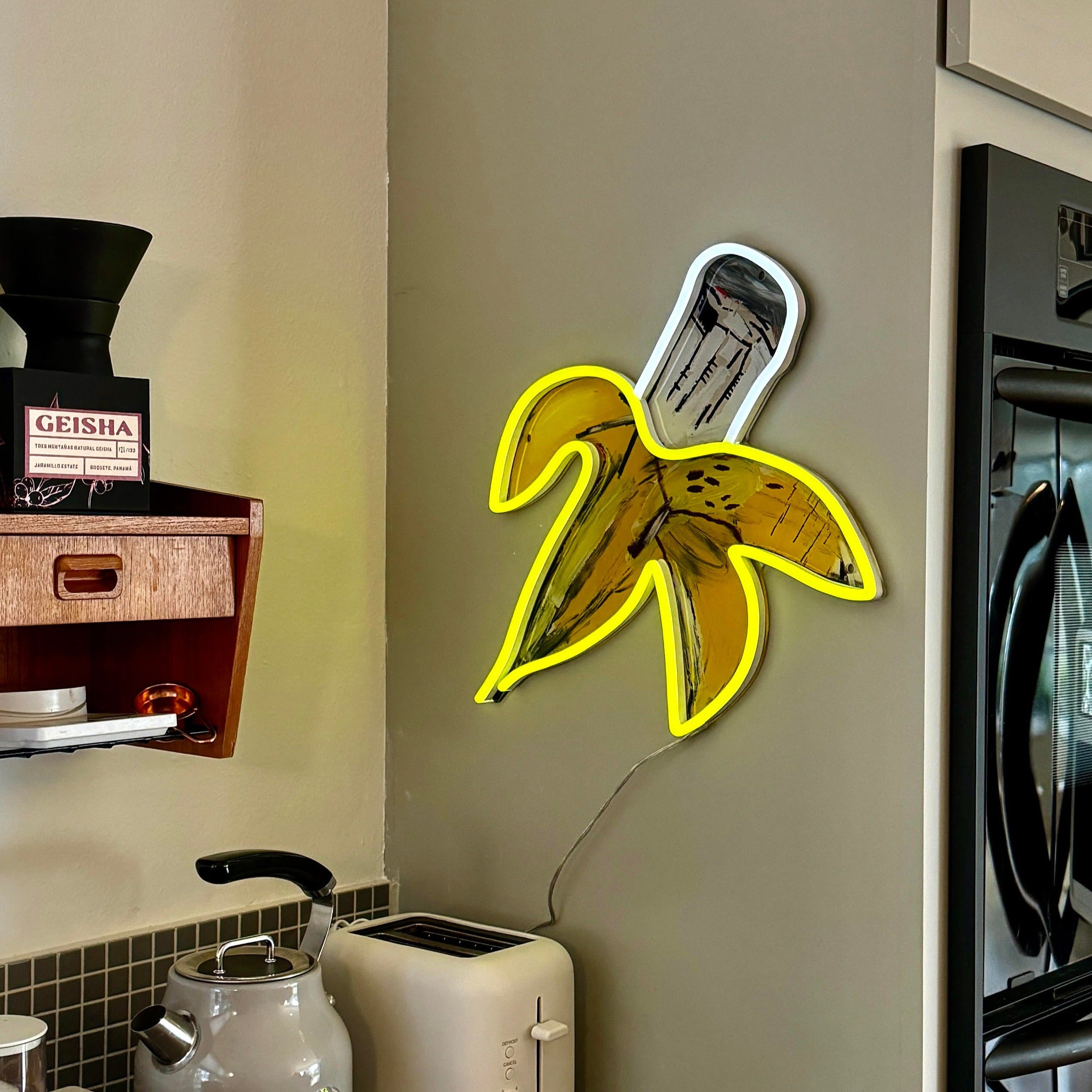 Banana YP x Jean Michel Basquiat, LED neon sign