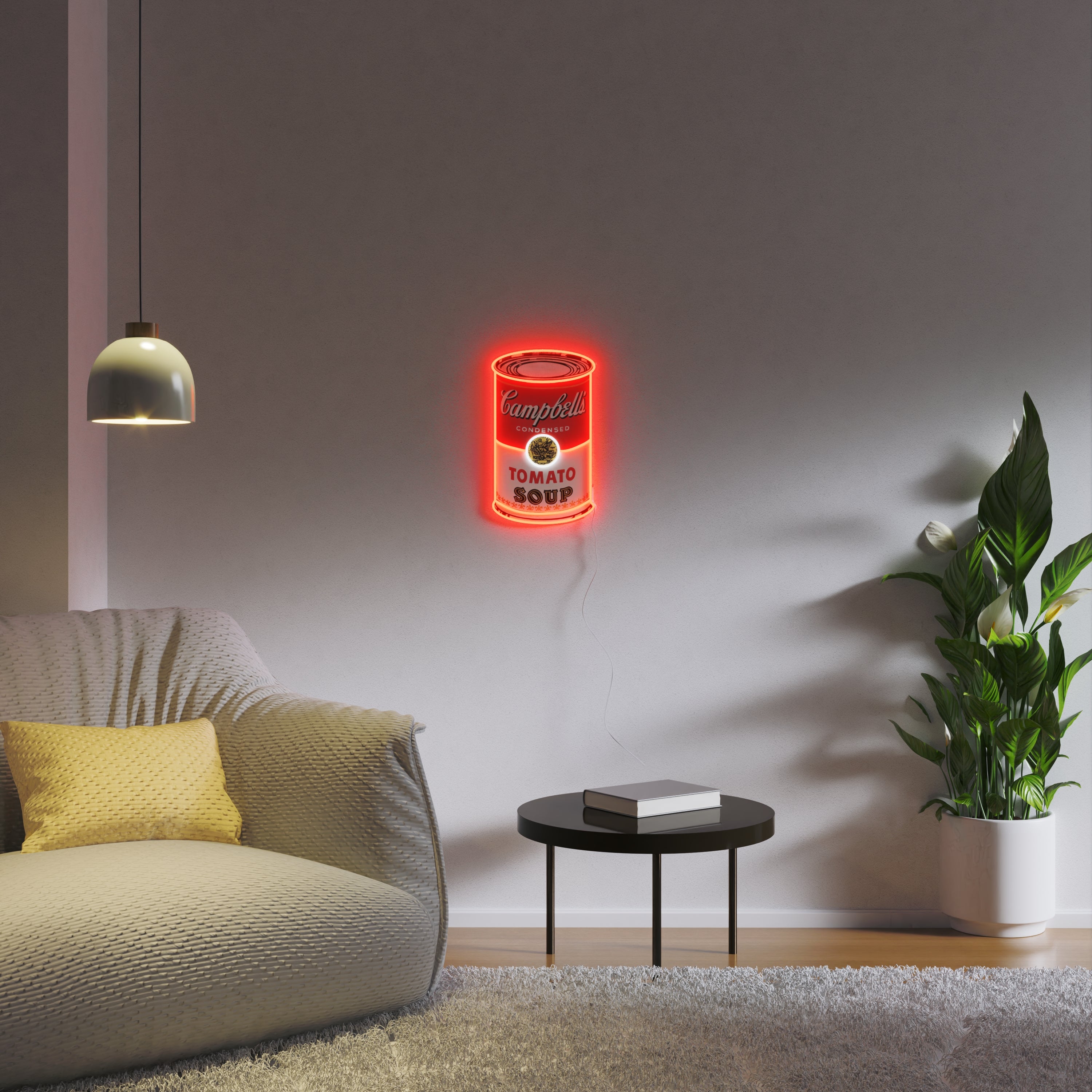Andy Warhol / アンディウォーホルLVPOP キャンバスサイン入り キャンベル・イエローポップ×アンディ・ウォーホルの新作LEDネオン