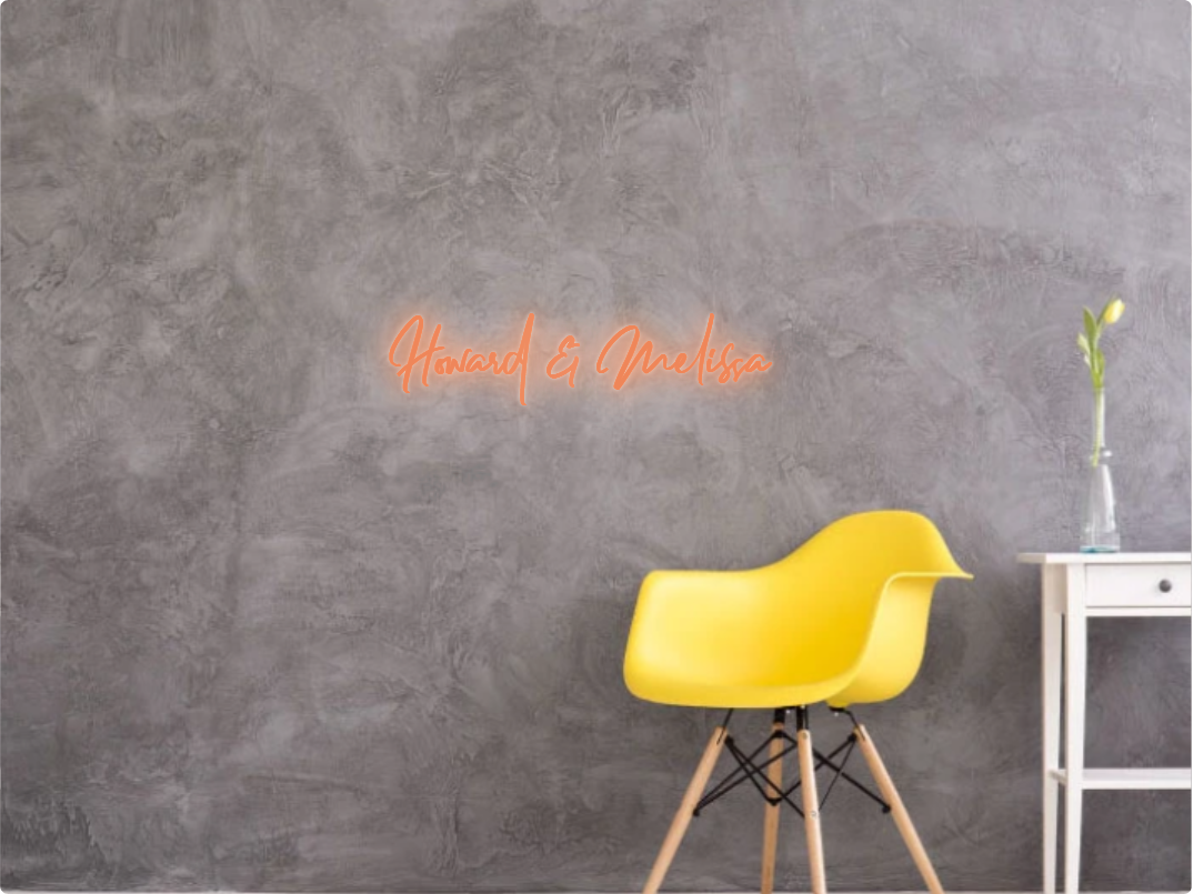 Custom text: Howard & Melissa