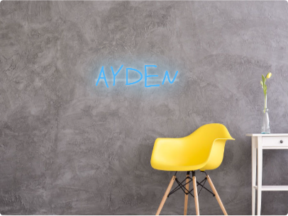Custom text: AYDEN