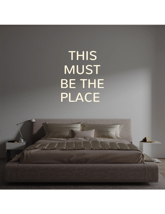 Custom text: THIS
MUST
BE THE
PLACE