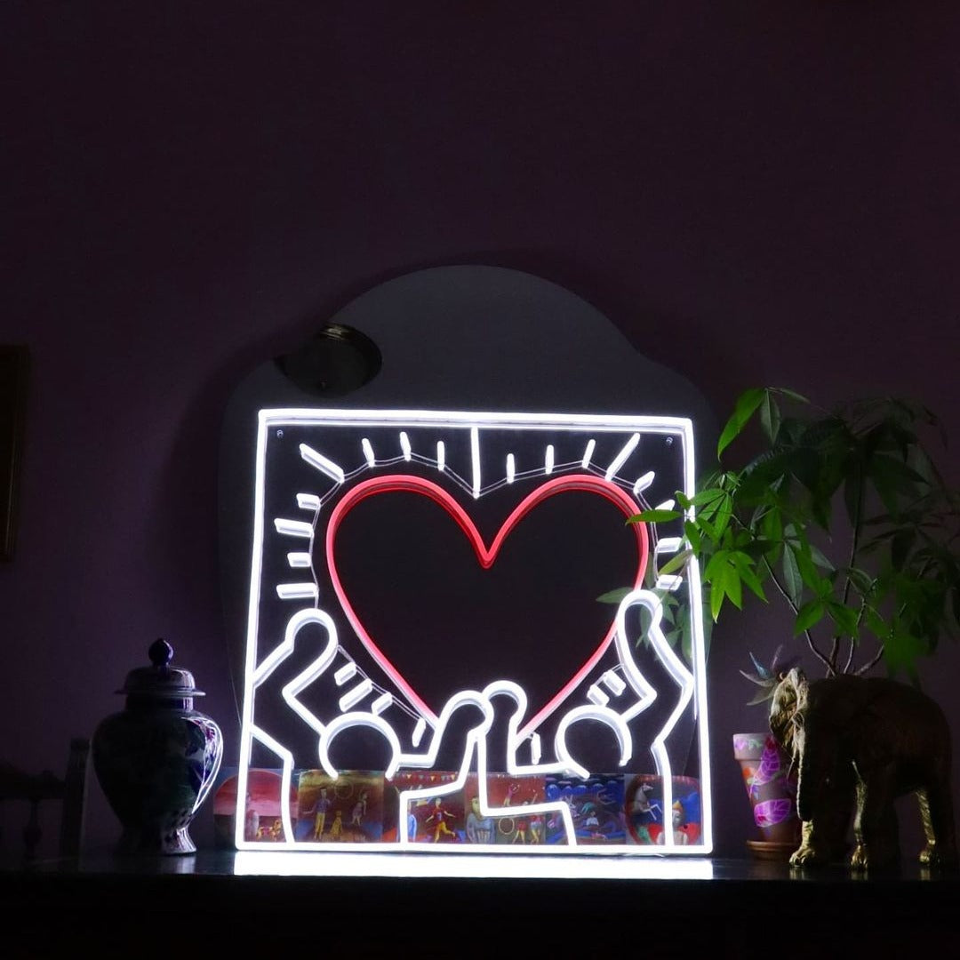 Radiant Heart, YP x Keith Haring, LED neon sign