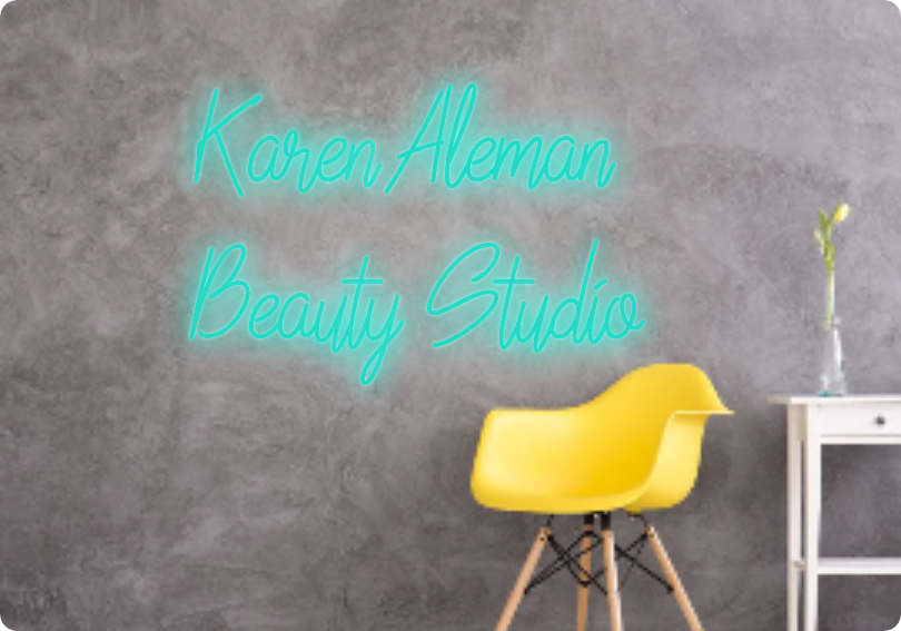 Custom text: Karen Aleman
Beauty Studio
