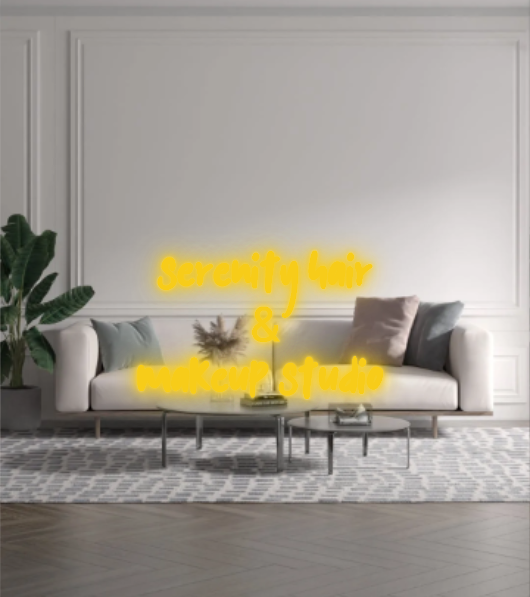 Custom text: Serenity Hair
&
Makeup Studio