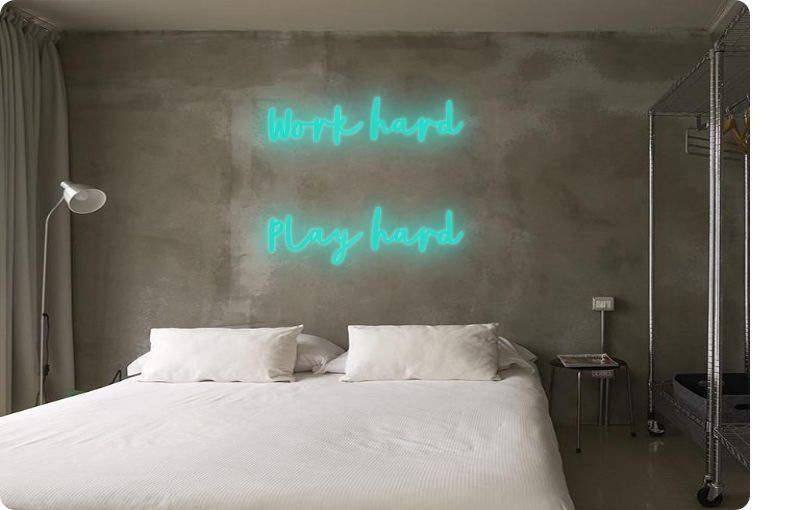 Custom order: Work hard 

Play hard