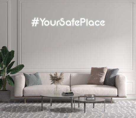 Custom text: #YourSafePlace - YELLOWPOP USA