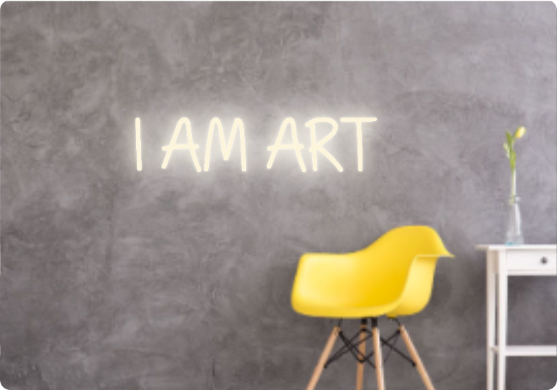 Custom text: I AM ART
