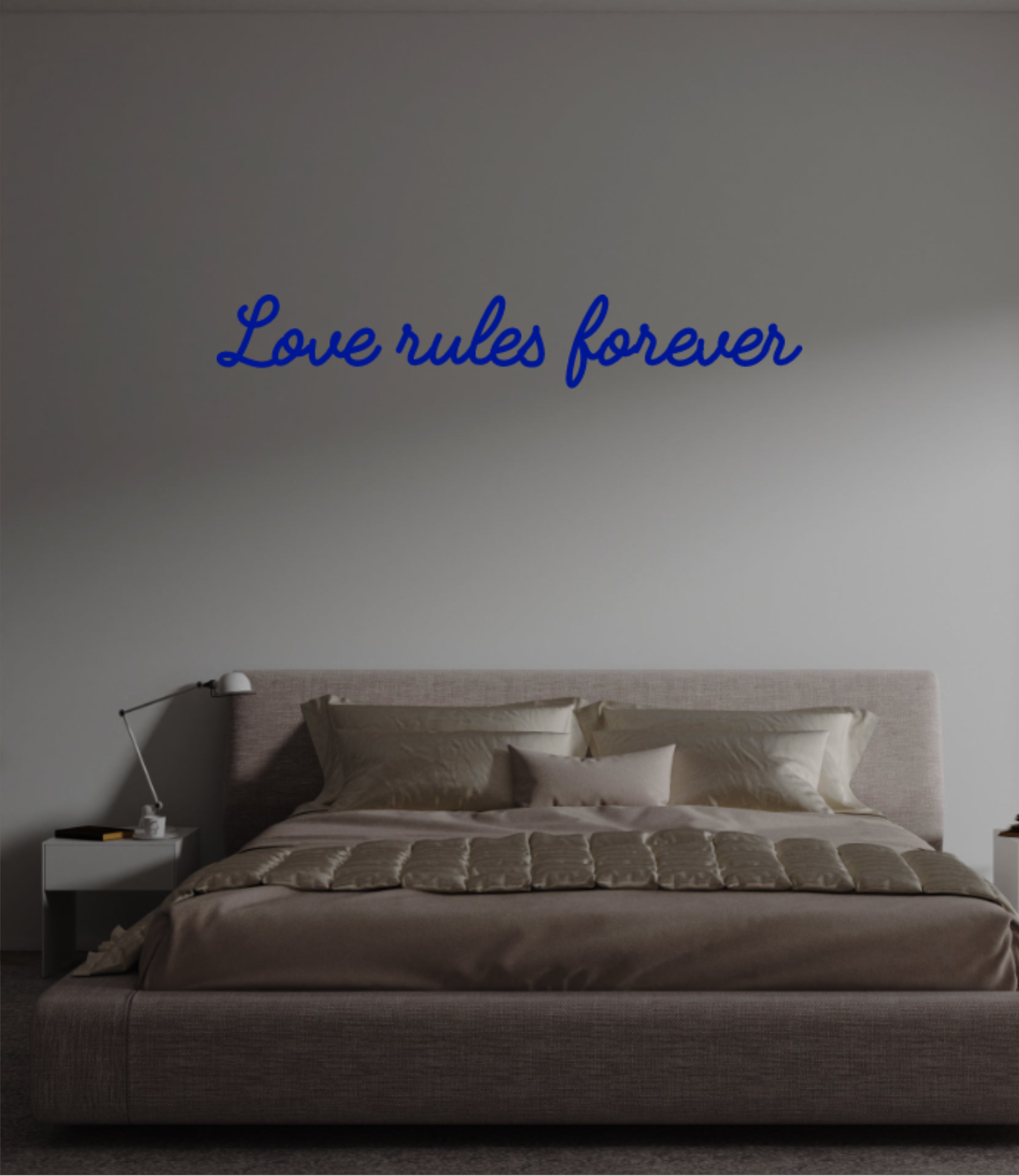 Custom text: Love rules forever