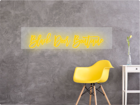 Custom text: Black Door Boutique
