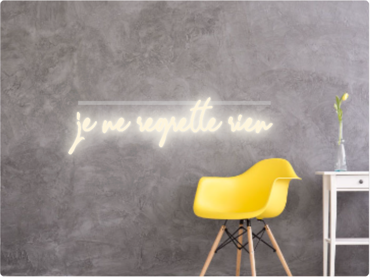 Custom text: je ne regrette rien