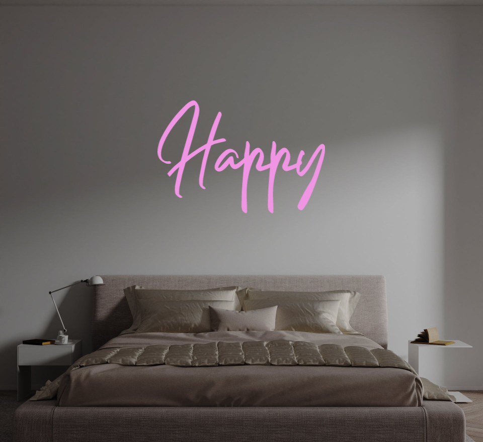 Custom text: Happy