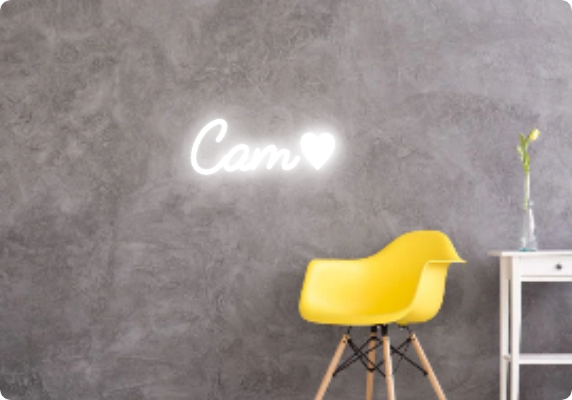 Custom text: Cam♥︎