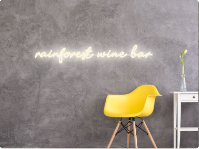 Custom text: rainforest wine bar
