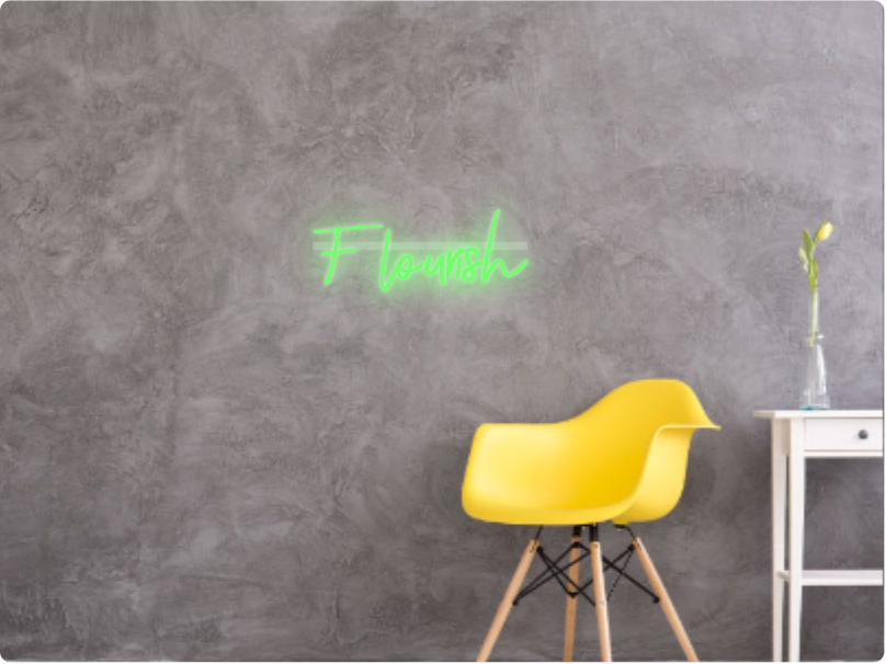 Custom text: Flourish