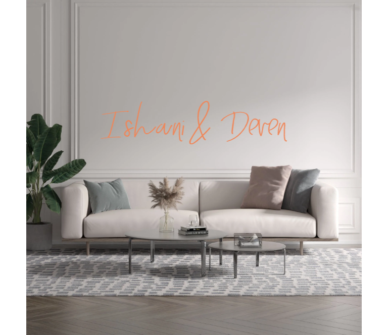Custom text: Ishani & Deven - YELLOWPOP USA