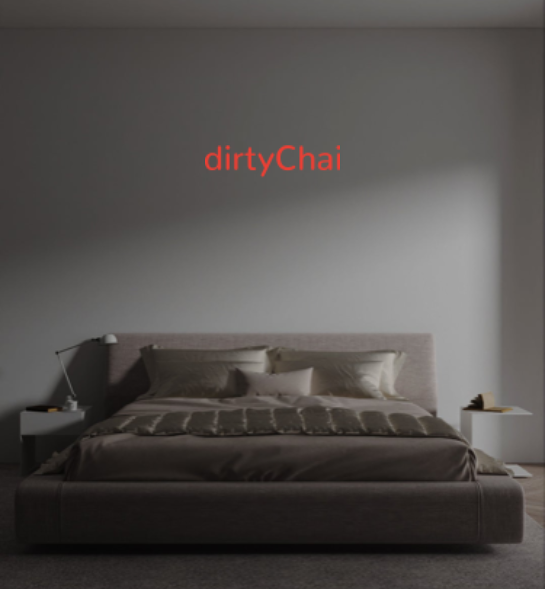 Custom text: dirtyChai