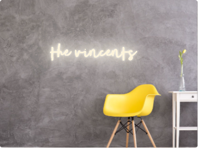 Custom text: the vincents