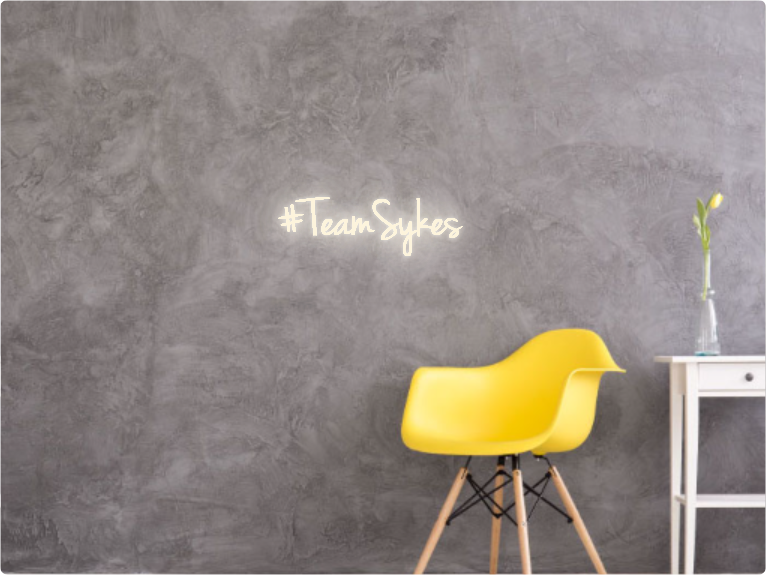 Custom text: #TeamSykes