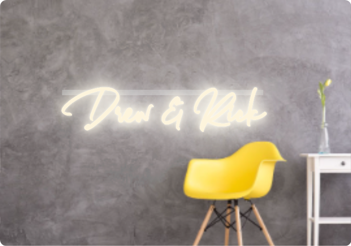 Custom text: Drew & Rick