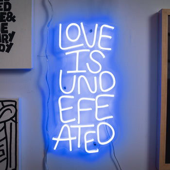 Love is Undefeated by Timothy Goodman, LED neon sign
