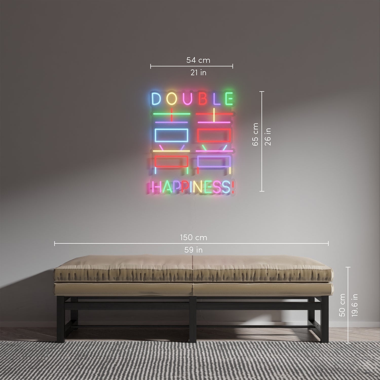Double Happiness by Emily Eldridge - LED Neon Sign