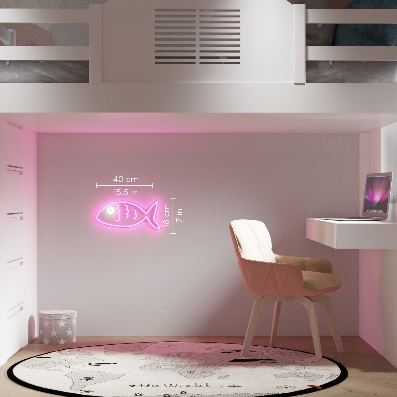 フィッシュフレンド ピンク - LEDネオンサイン