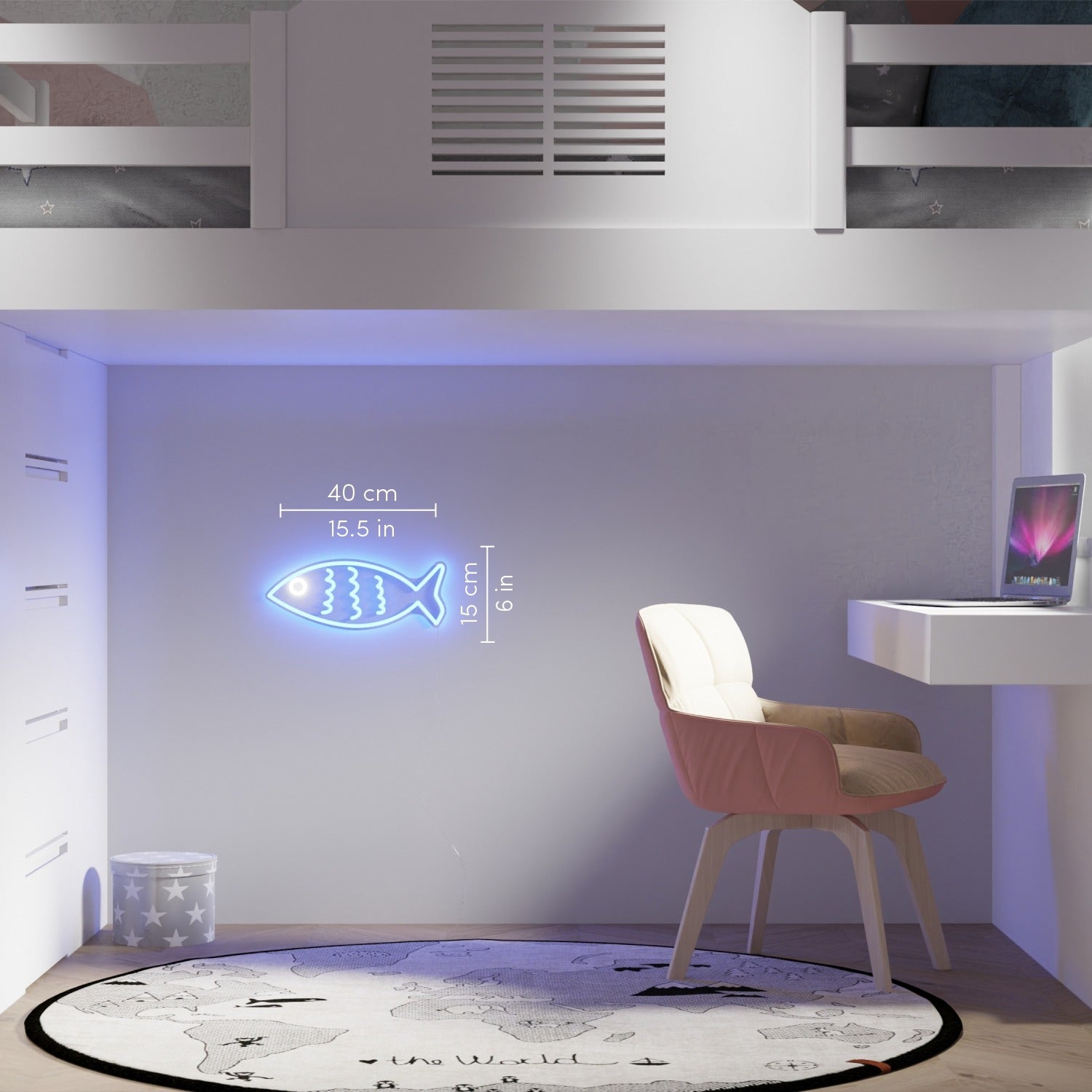 フィッシュフレンドブルー - LEDネオンサイン