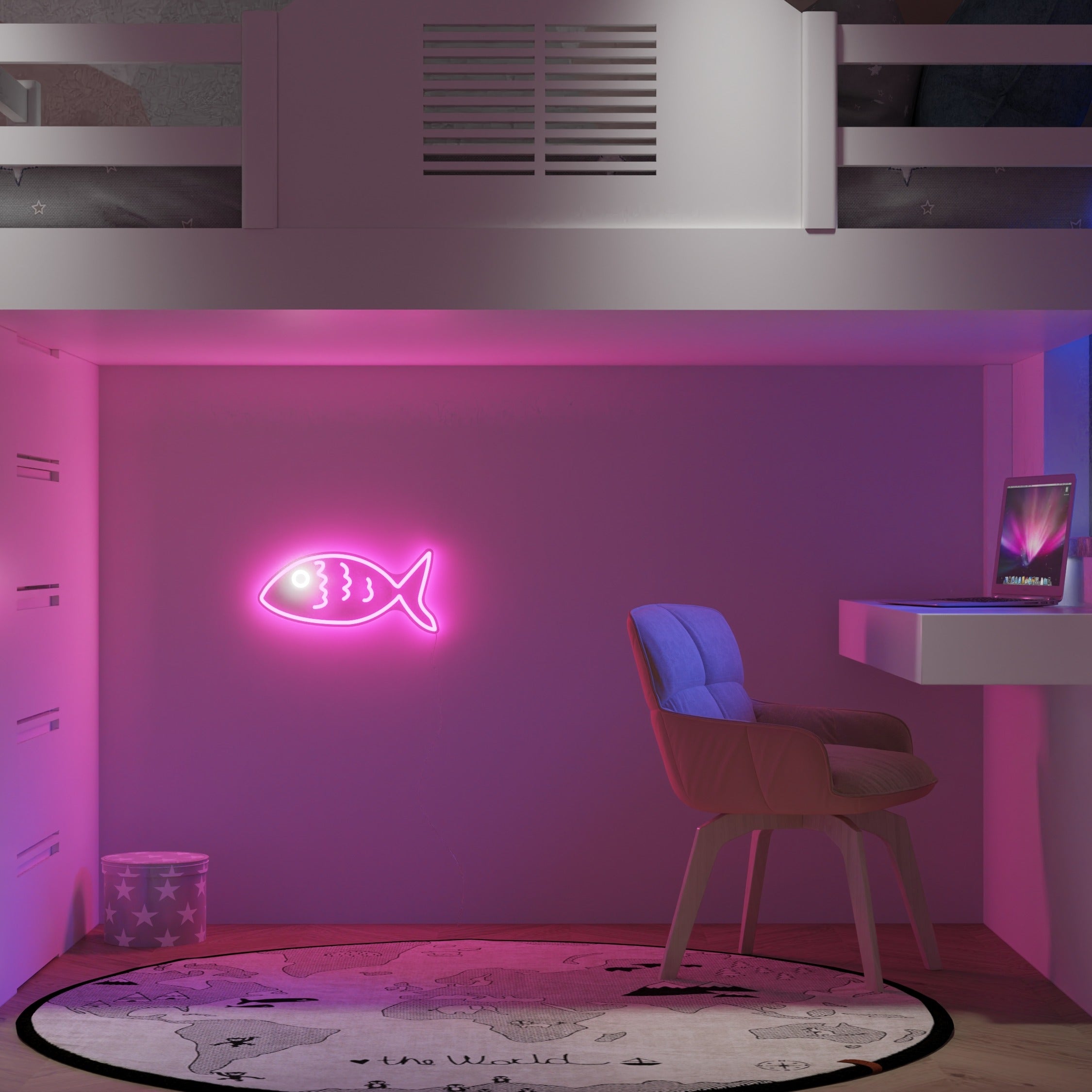 フィッシュフレンド ピンク - LEDネオンサイン