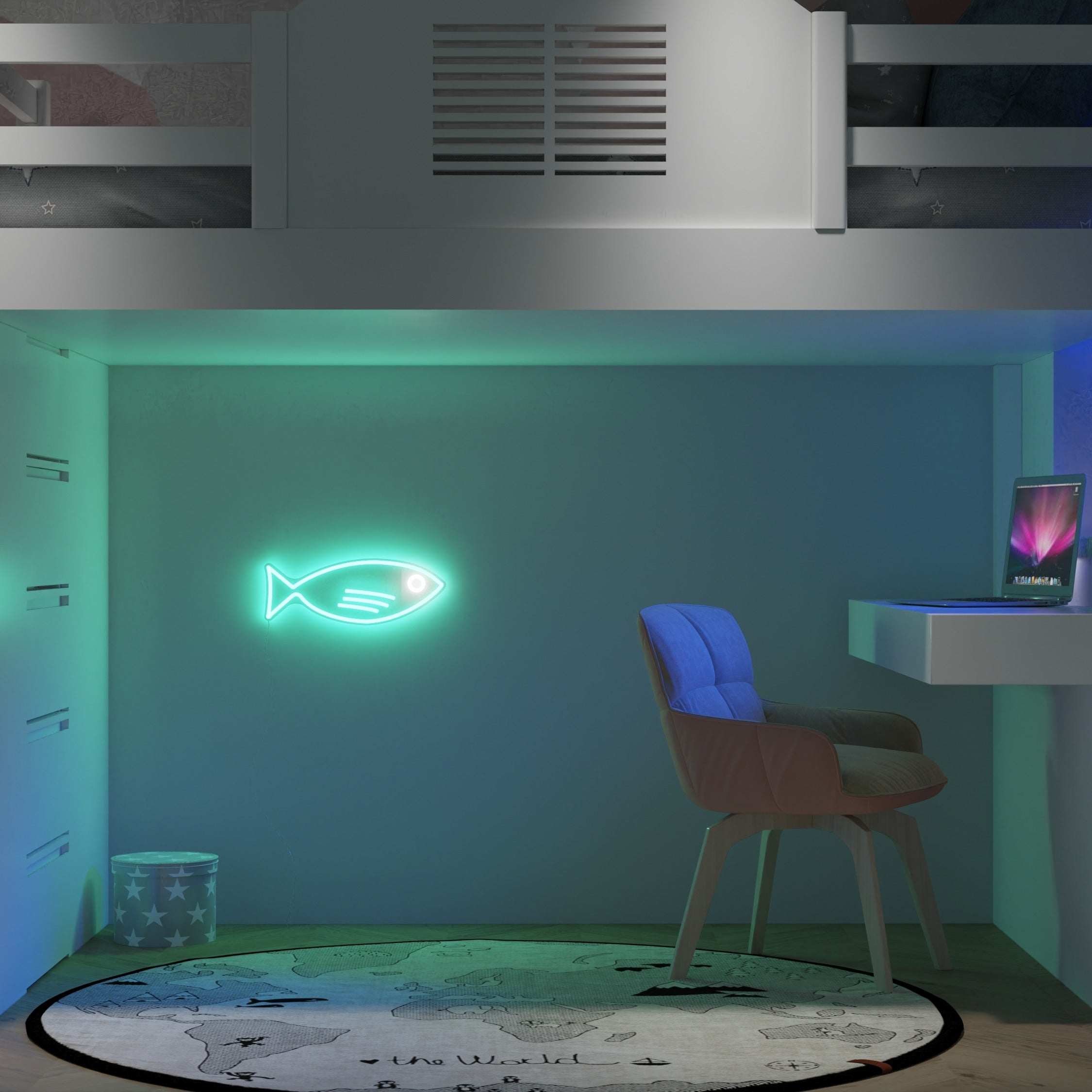 フィッシュフレンドティール - LEDネオンサイン