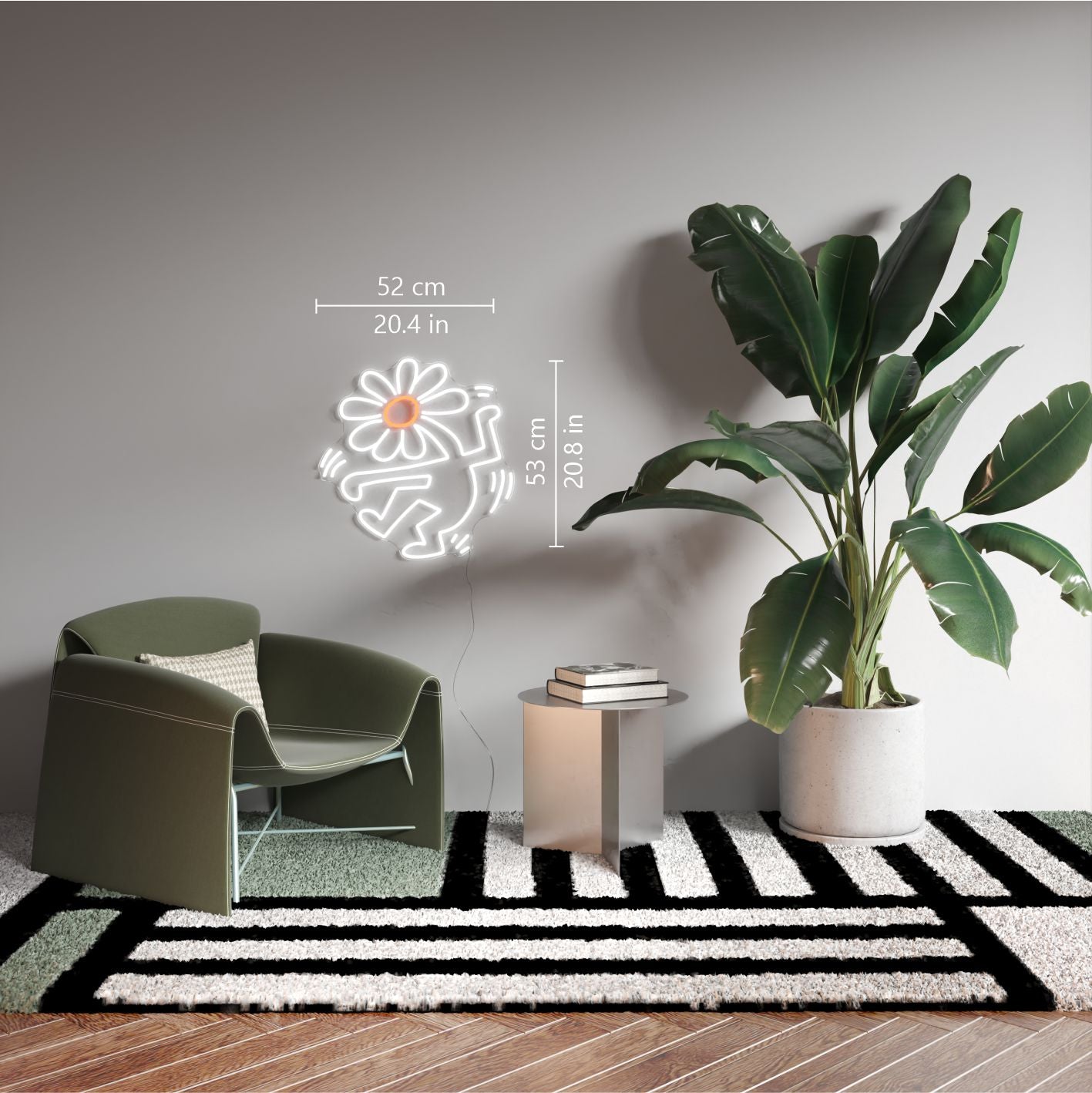 Flower Head, YP x Keith Haring, LED neon sign