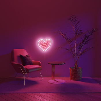 Scribble Heart, LED neon sign