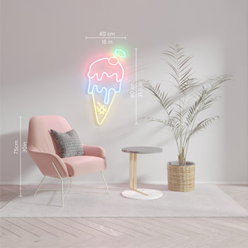 Ice Cream, man by Kelly Dabbah - LED Neon Sign