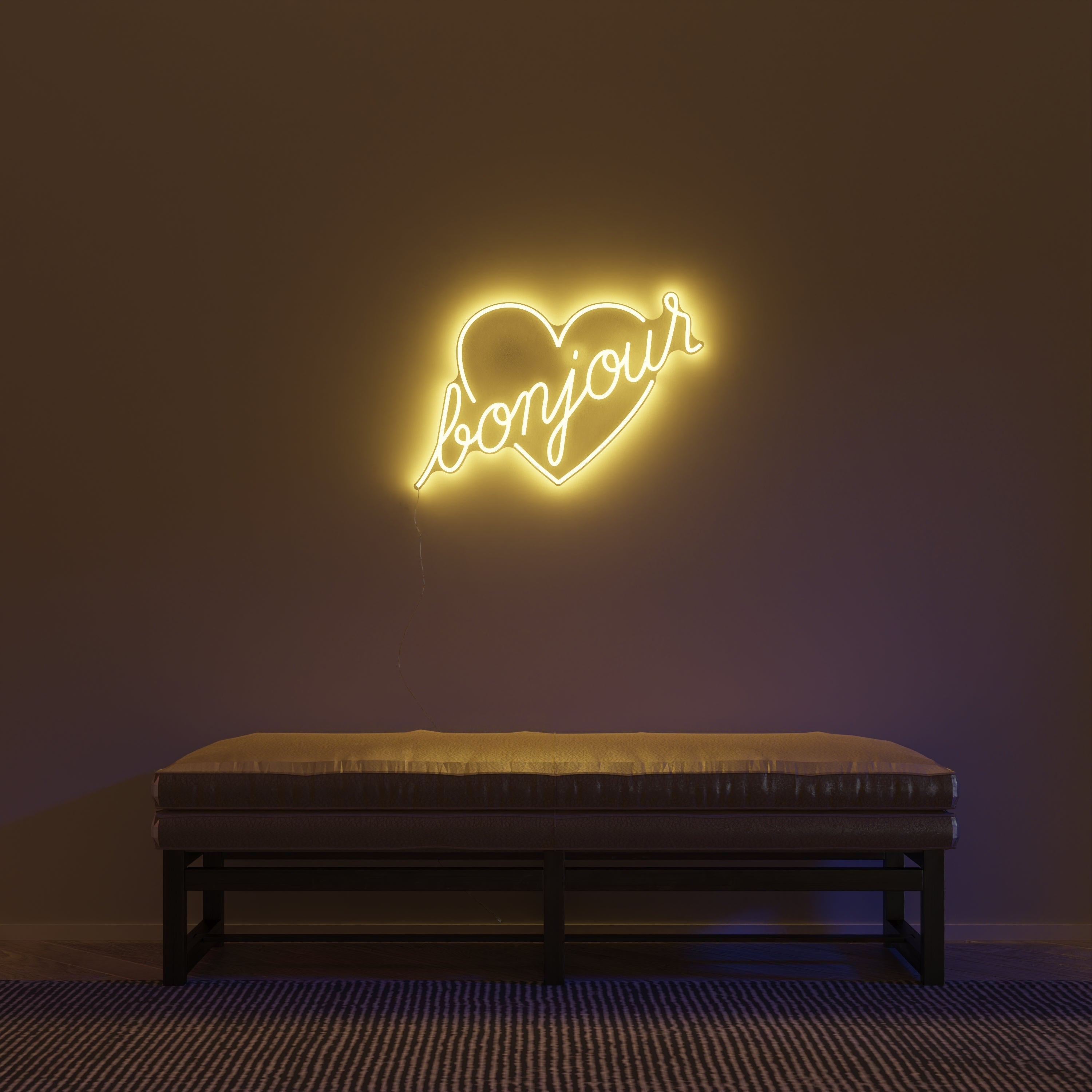 Bonjour by Jean André, LED neon sign