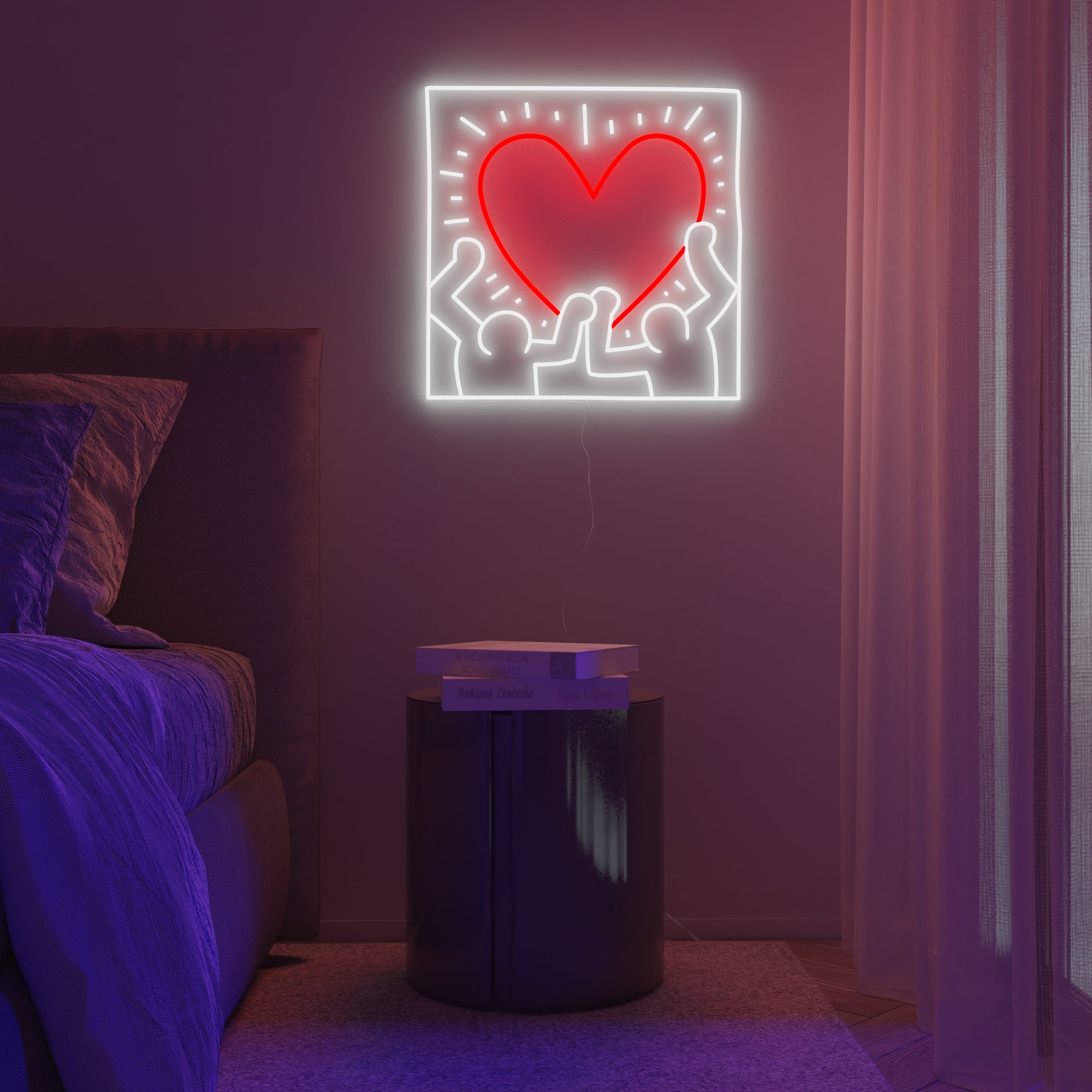 Radiant Heart, YP x Keith Haring, LED neon sign