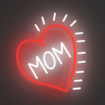 Love Mom Heart - LED neon sign