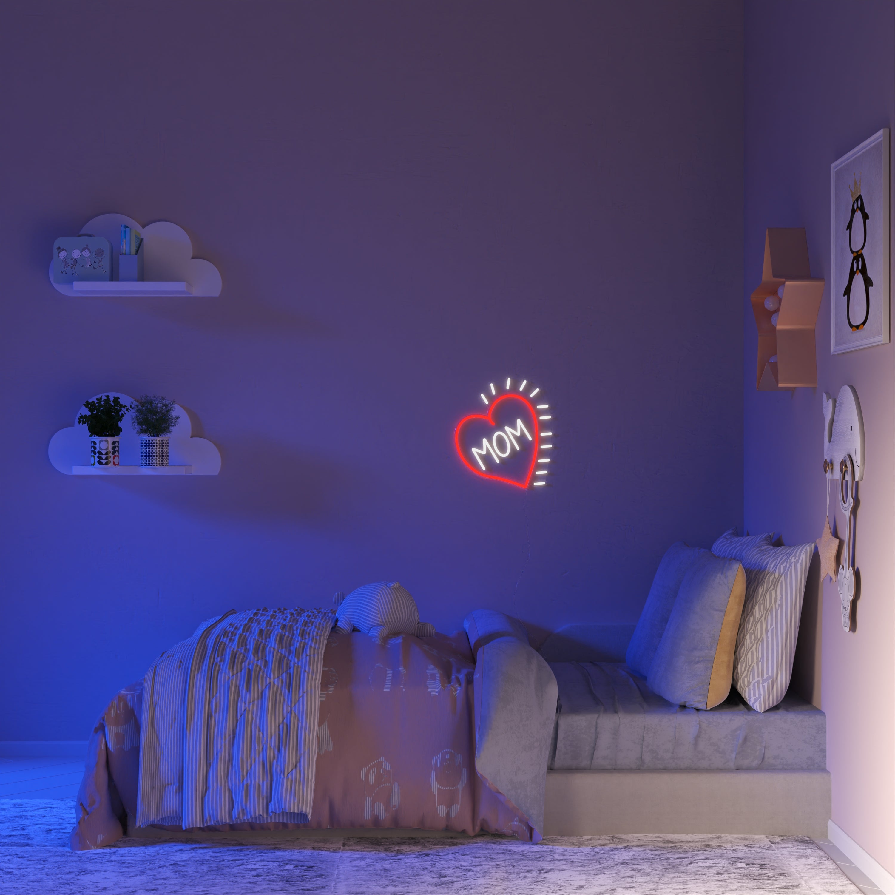 Love Mom Heart - LED neon sign