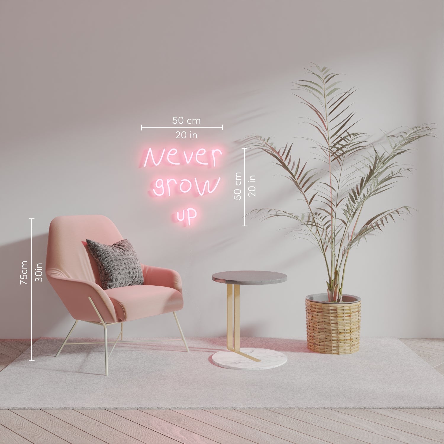 Never grow up - LED neon sign