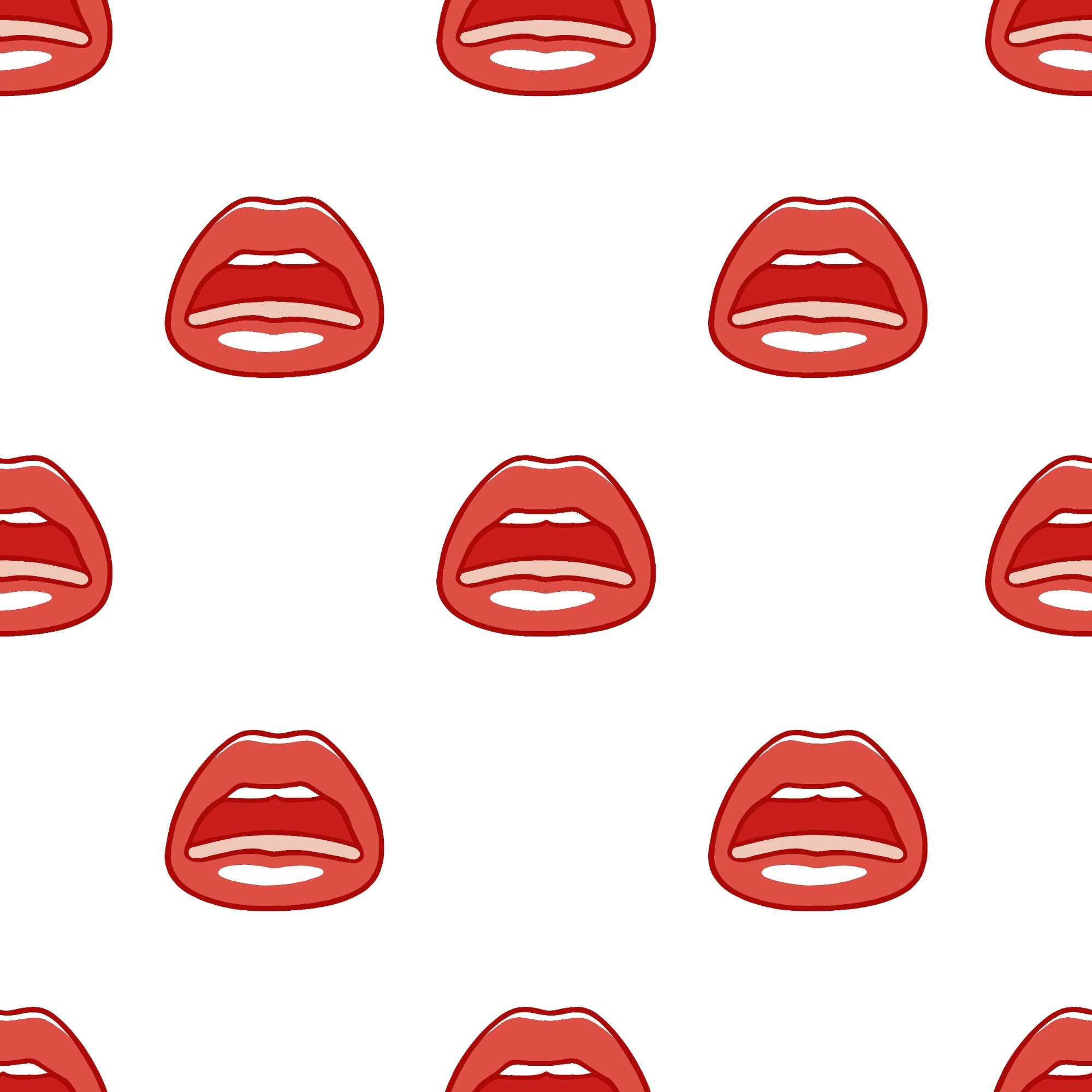 Lips Pattern Wallpaper by Tom Wesselmann