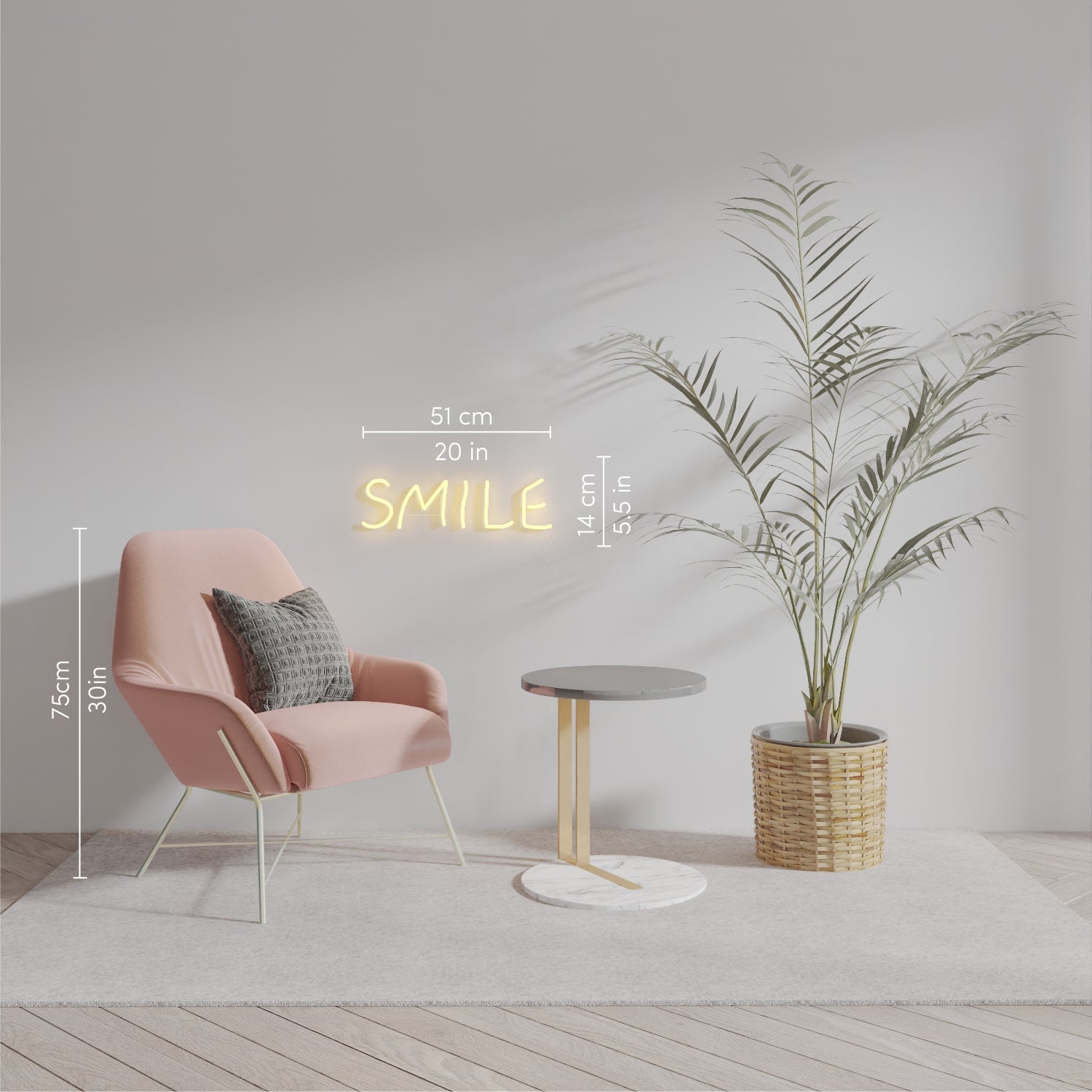 Smile, LED neon sign - YELLOWPOP USA