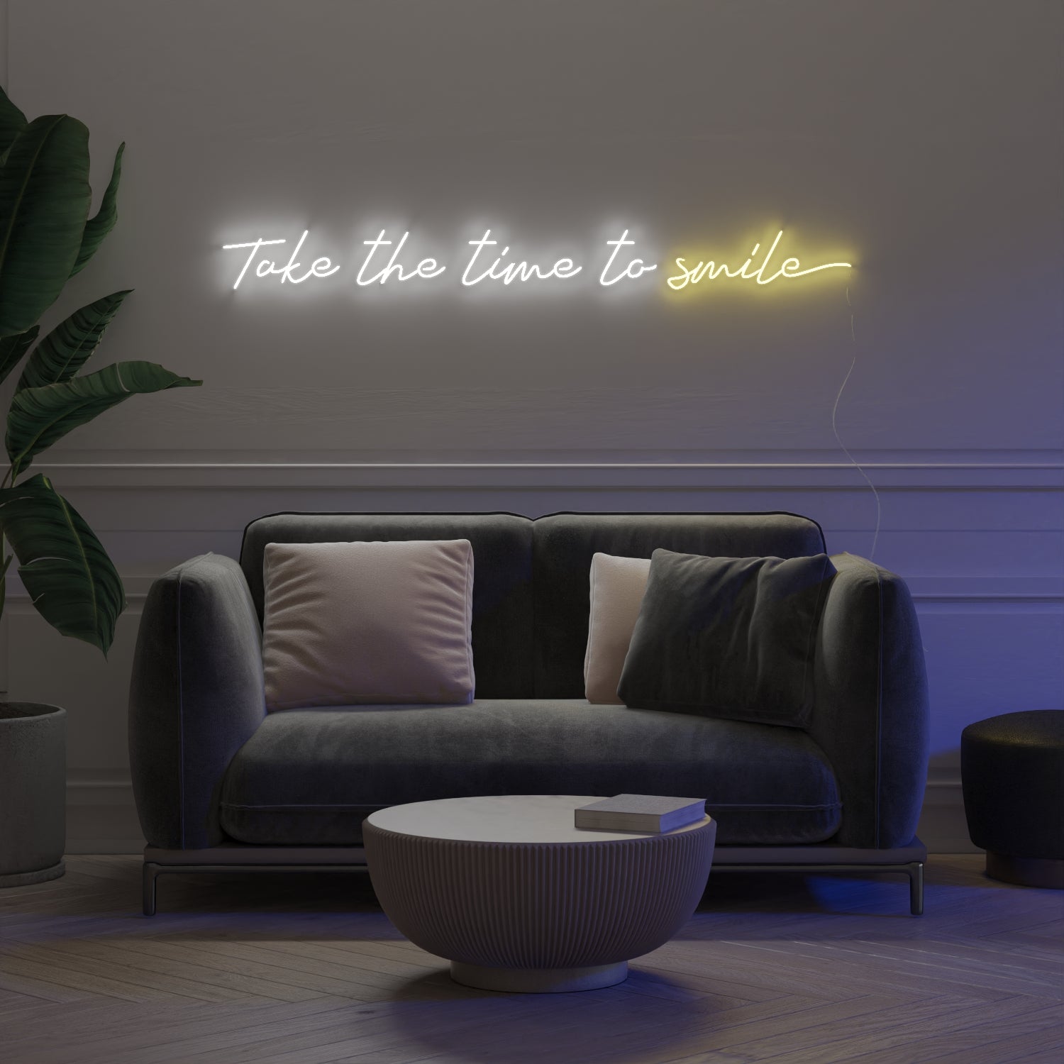 Take The Time To Smile by Smiley, LED neon sign