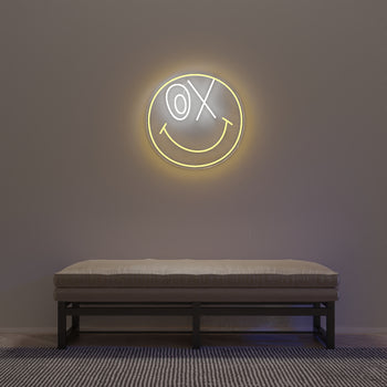 Smiley 50th Anniversary by André Saraiva, LED neon sign