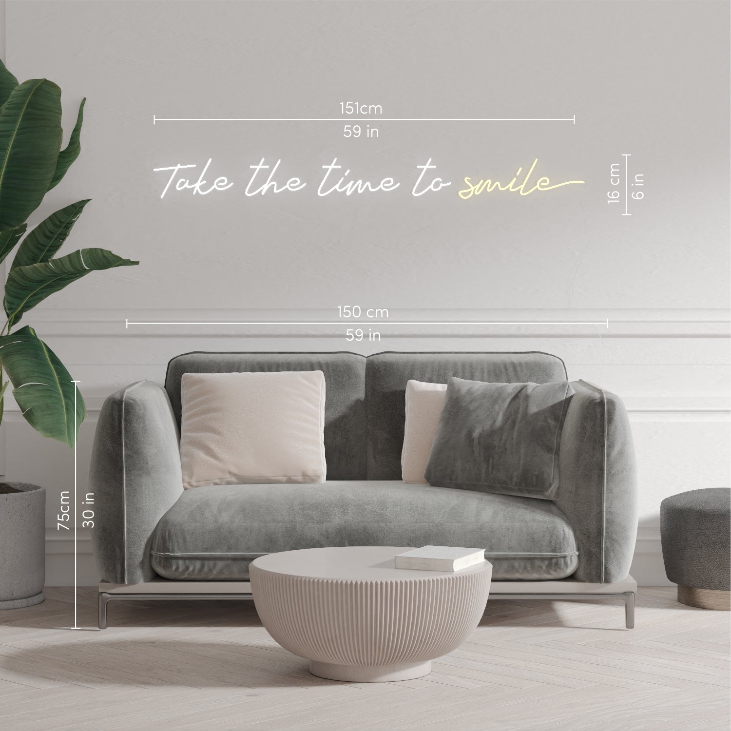 Take The Time To Smile by Smiley, LED neon sign