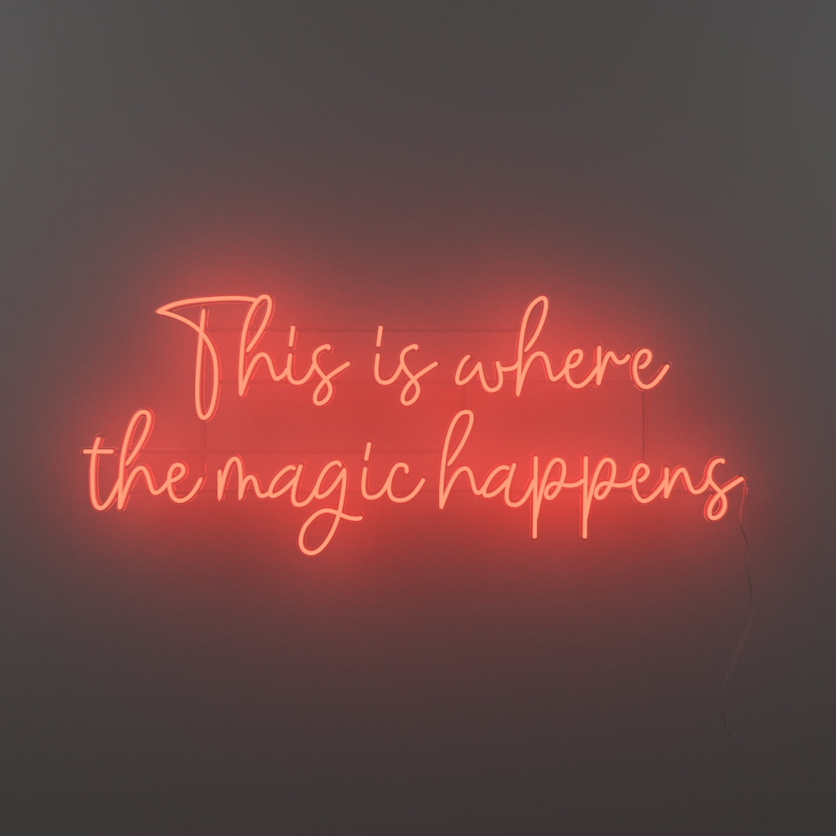 This is where the magic happens - LED neon sign