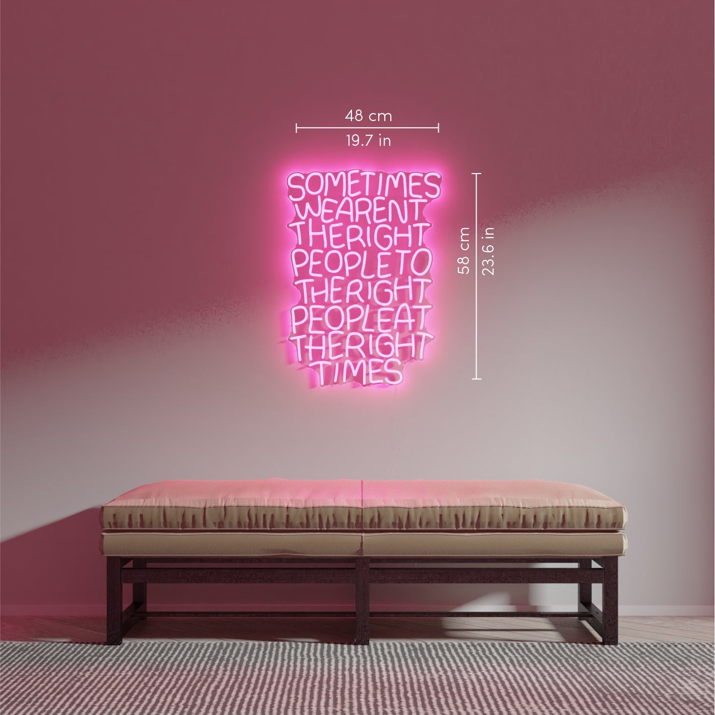 Right People, Right Time by Timothy Goodman, LED neon sign