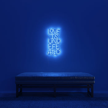 Love is Undefeated by Timothy Goodman, LED neon sign