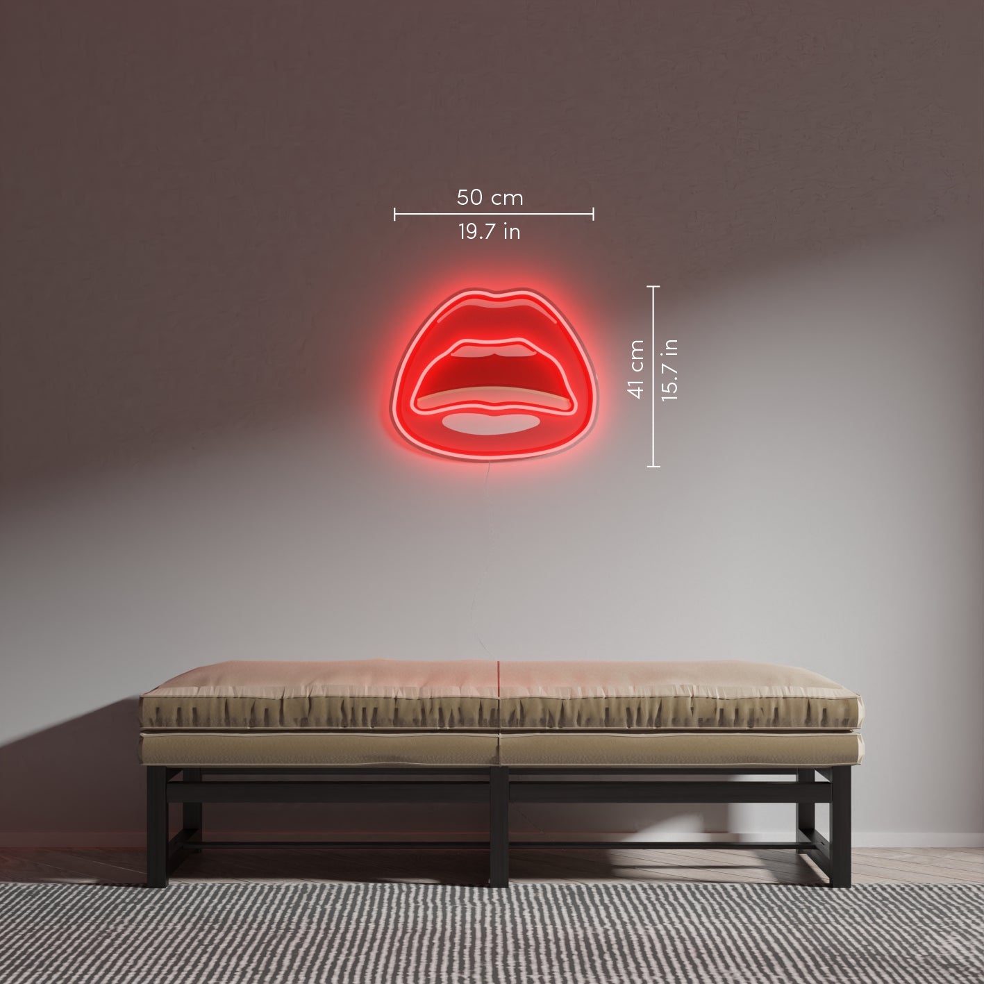Red Lips by Tom Wesselmann, LED neon sign