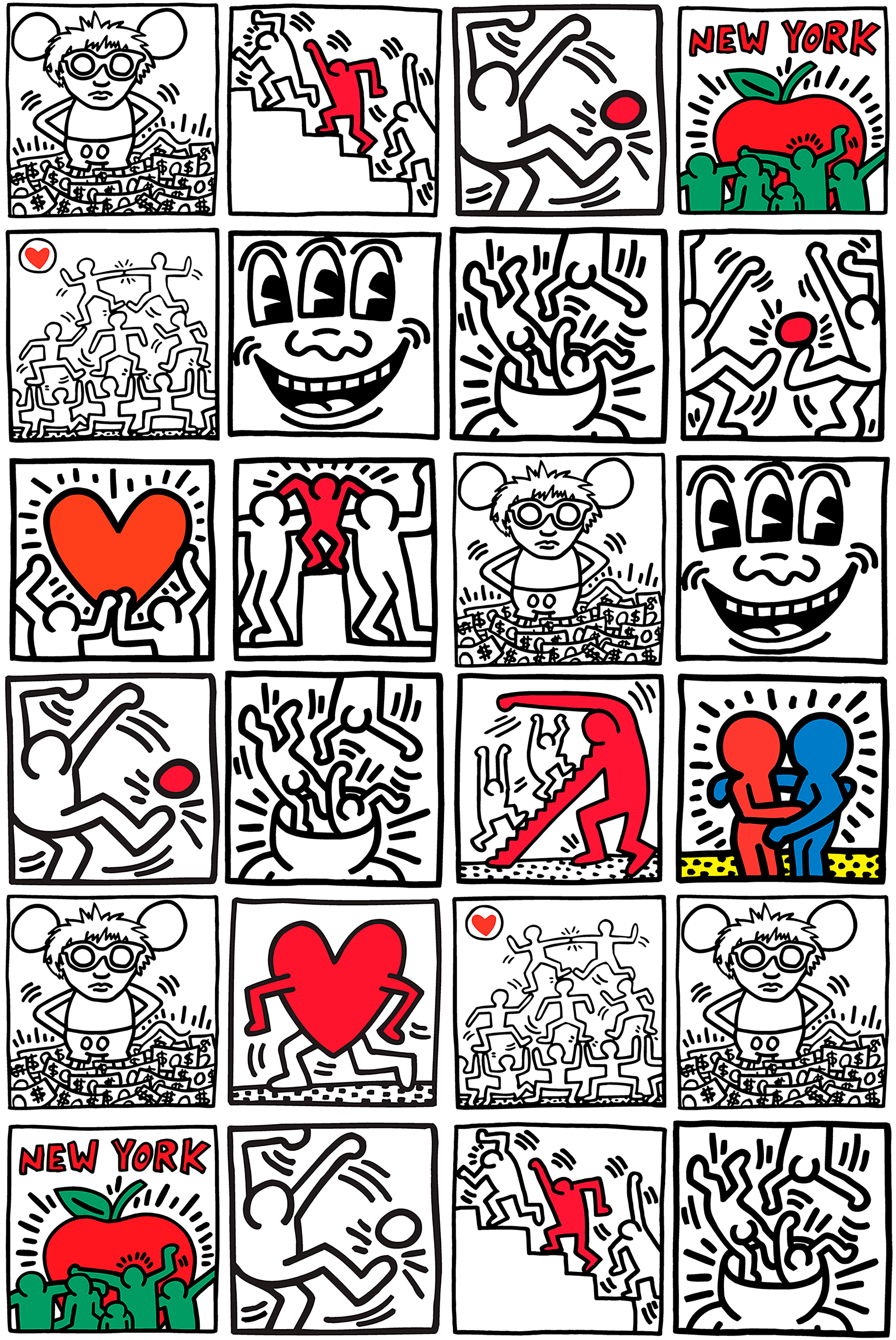 Comic Strip Wallpaper, YP x Keith Haring
