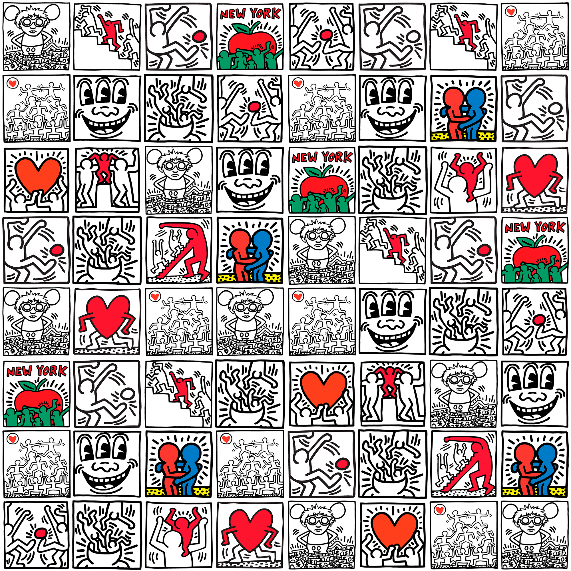 Comic Strip Wallpaper, YP x Keith Haring