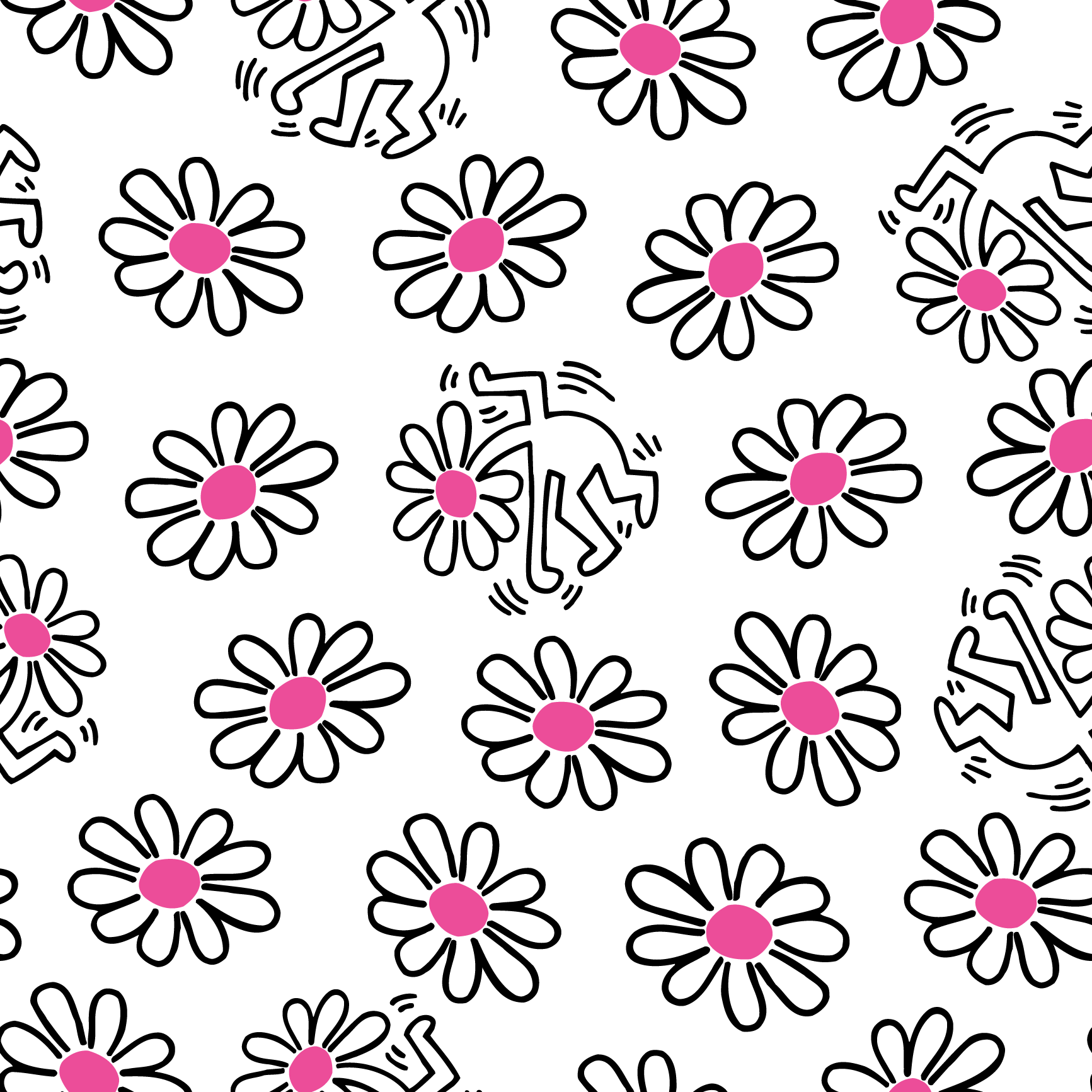 Flower Child Wallpaper, YP x Keith Haring