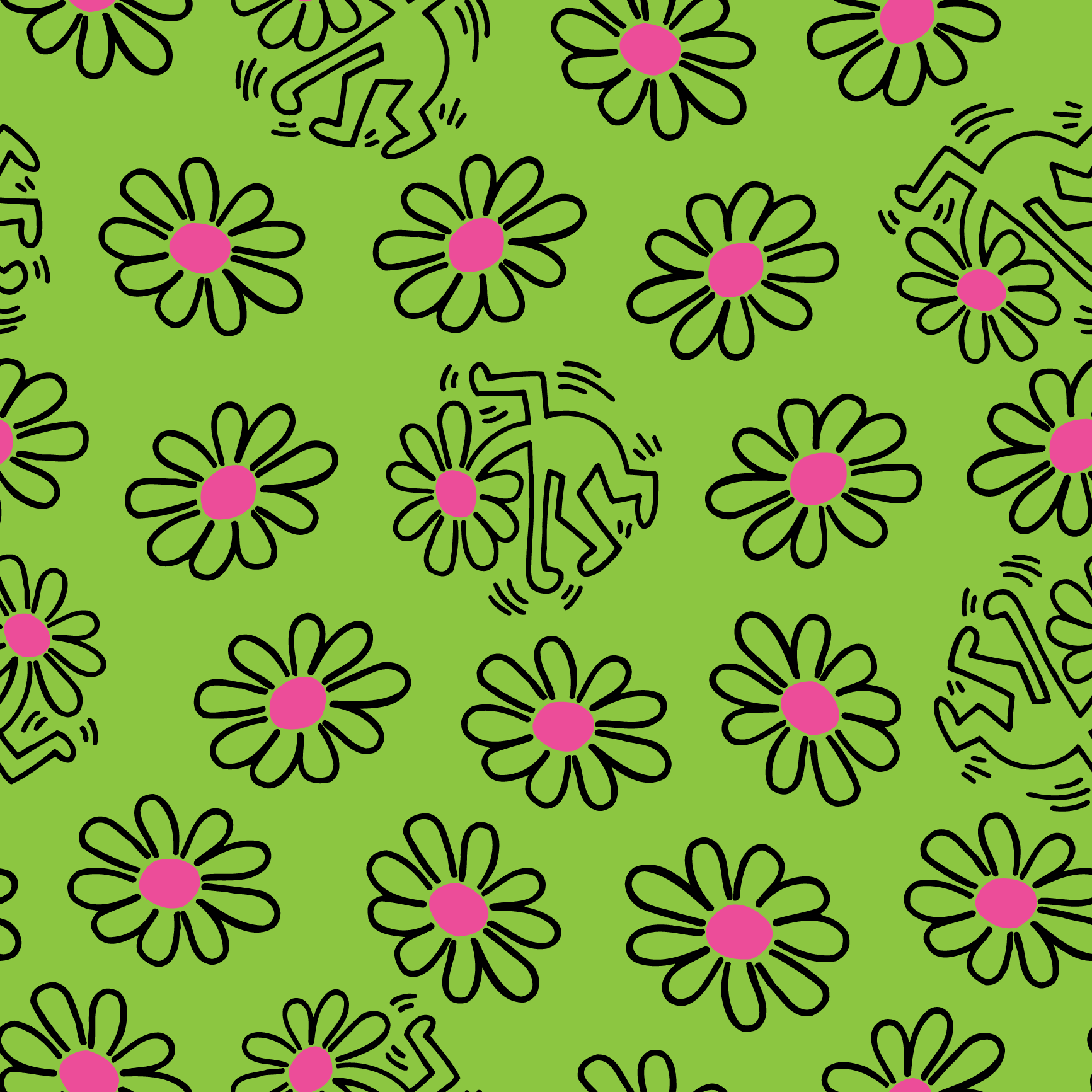 Flower Child Wallpaper, YP x Keith Haring